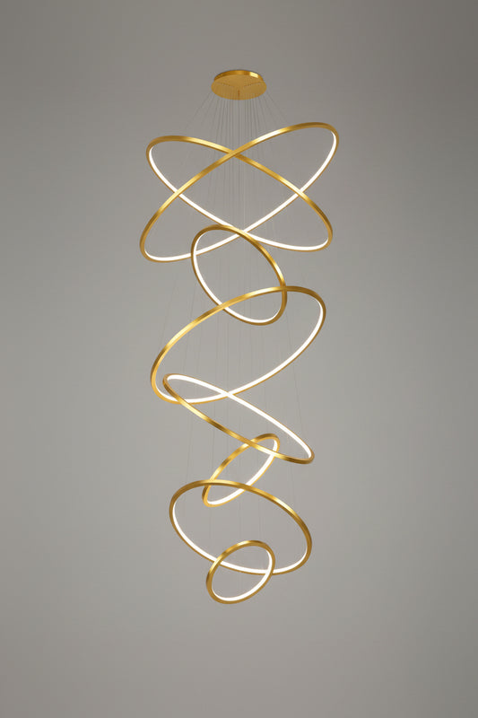 Creative Luxury | Modern Chandelier Light with 10 Rings | Elegant Gold Finish for Stylish Home and Commercial Spaces 1