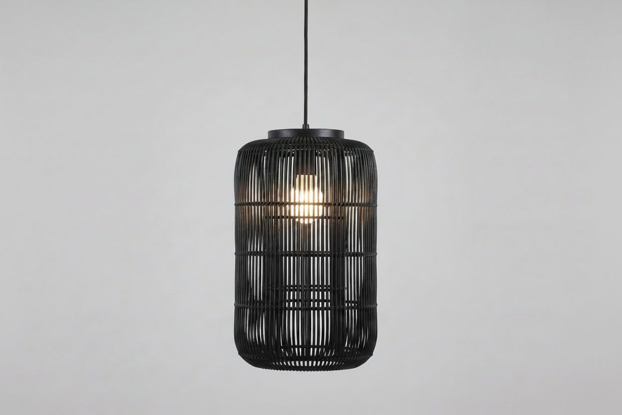 Elegant Rattan Pendant Light with Hand-Knitted Wicker Design | Cozy Ambiance for Living Spaces 1