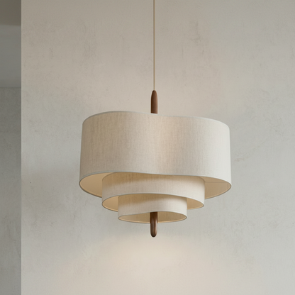 Elegant Japanese Fabric Pendant Light | Retro Hanging Lights with Warm White Illumination | Ideal for Home & Hospitality Decor 0