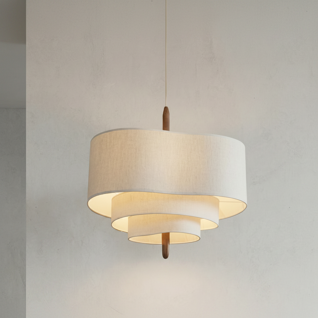 Elegant Japanese Fabric Pendant Light | Retro Hanging Lights with Warm White Illumination | Ideal for Home & Hospitality Decor 11