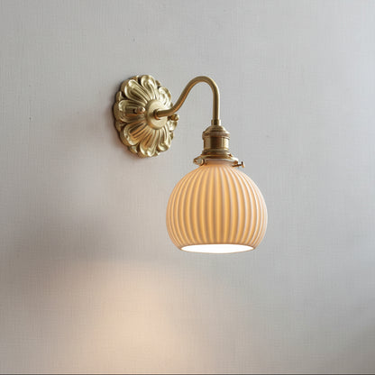 Ceramic Ball Wall Light with Elegant Copper Finish | Modern Sconce for Warm Illumination 1