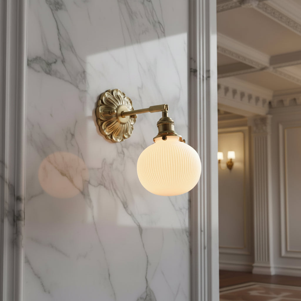 Ceramic Ball Wall Light with Elegant Copper Finish | Modern Sconce for Warm Illumination 16
