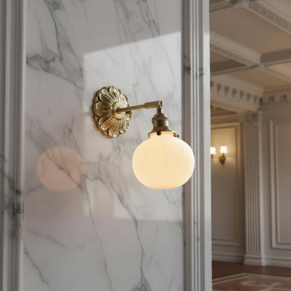 Ceramic Ball Wall Light with Elegant Copper Finish | Modern Sconce for Warm Illumination 16