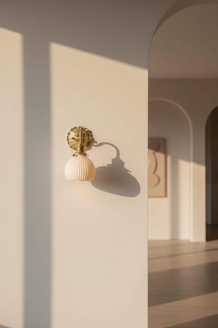 Ceramic Ball Wall Light with Elegant Copper Finish | Modern Sconce for Warm Illumination 3