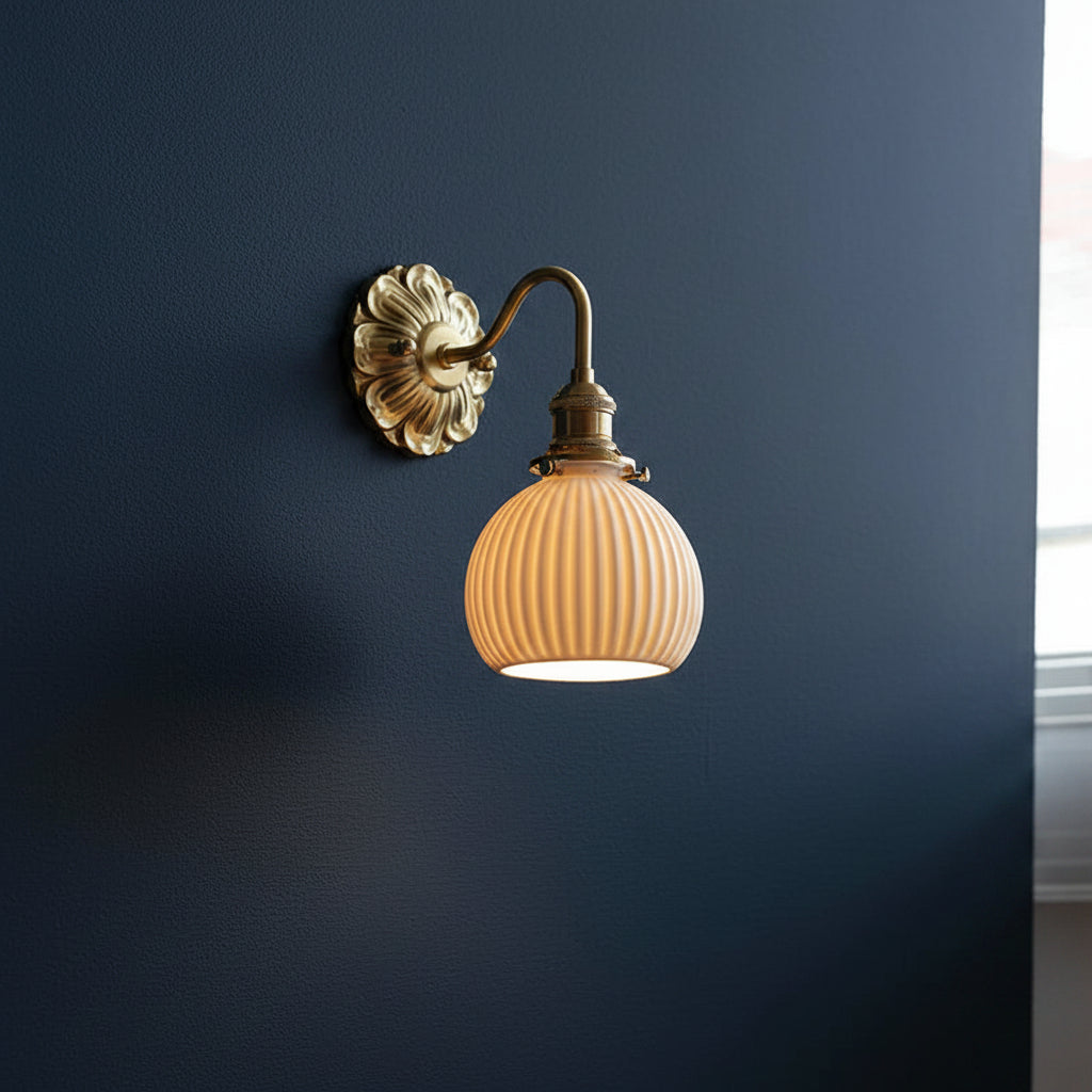 Ceramic Ball Wall Light with Elegant Copper Finish | Modern Sconce for Warm Illumination 5