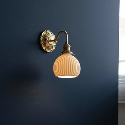 Ceramic Ball Wall Light with Elegant Copper Finish | Modern Sconce for Warm Illumination 5