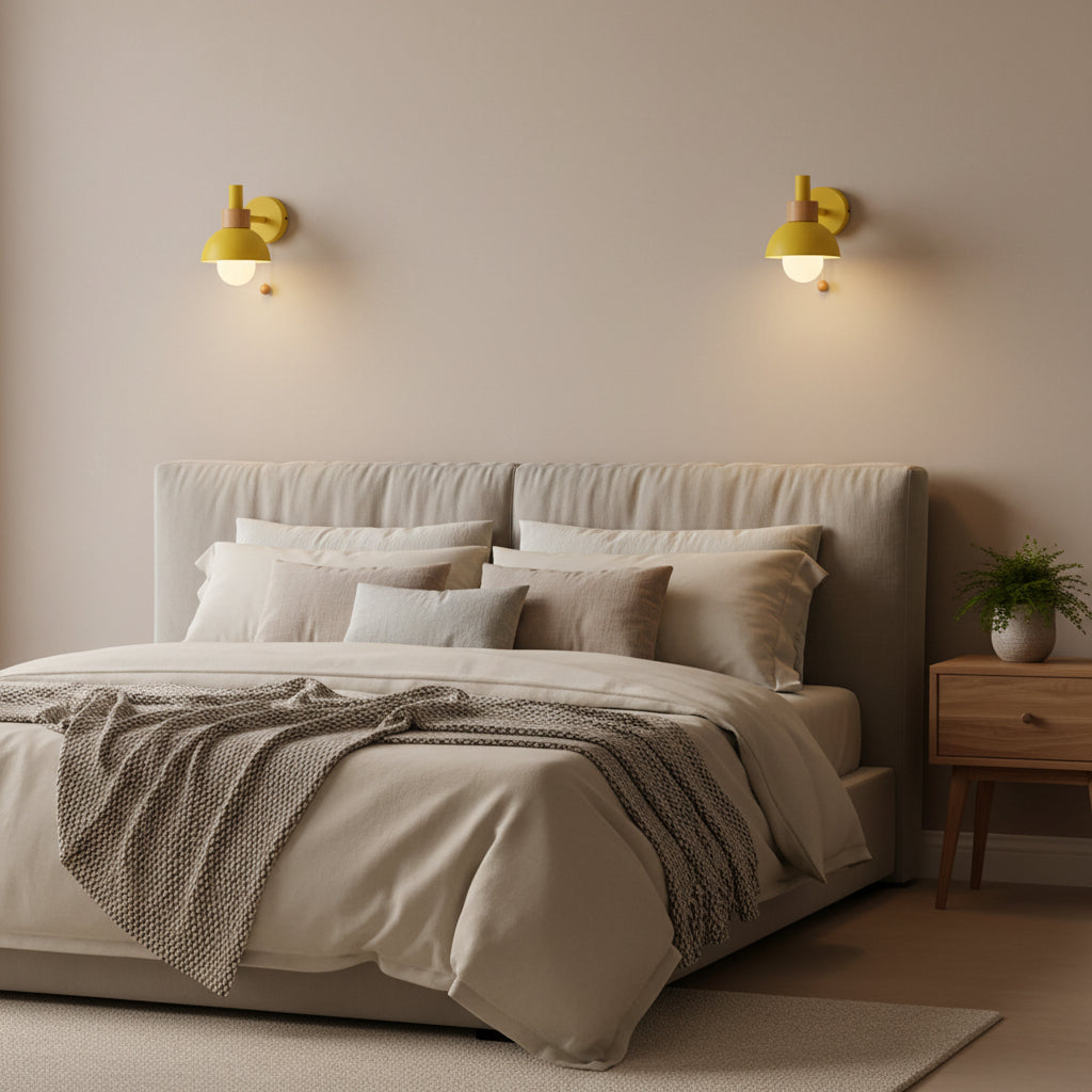 Charming Nordic Wall Sconce Light with Fun Pull Chain Switch | Pastel Colors for Kids' Rooms 1