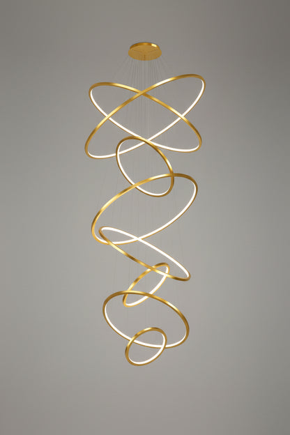 Creative Luxury | Modern Chandelier Light with 10 Rings | Elegant Gold Finish for Stylish Home and Commercial Spaces 1