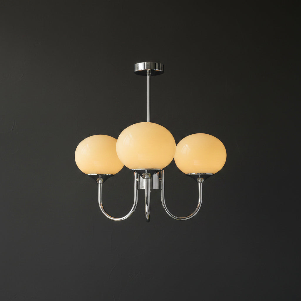 Elegant Ceiling Light | Modern Marshmallow Chandelier with Adjustable Height | Soft Pink Glass Shades for Timeless Glamour 13
