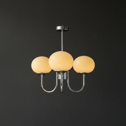 Elegant Ceiling Light | Modern Marshmallow Chandelier with Adjustable Height | Soft Pink Glass Shades for Timeless Glamour 13