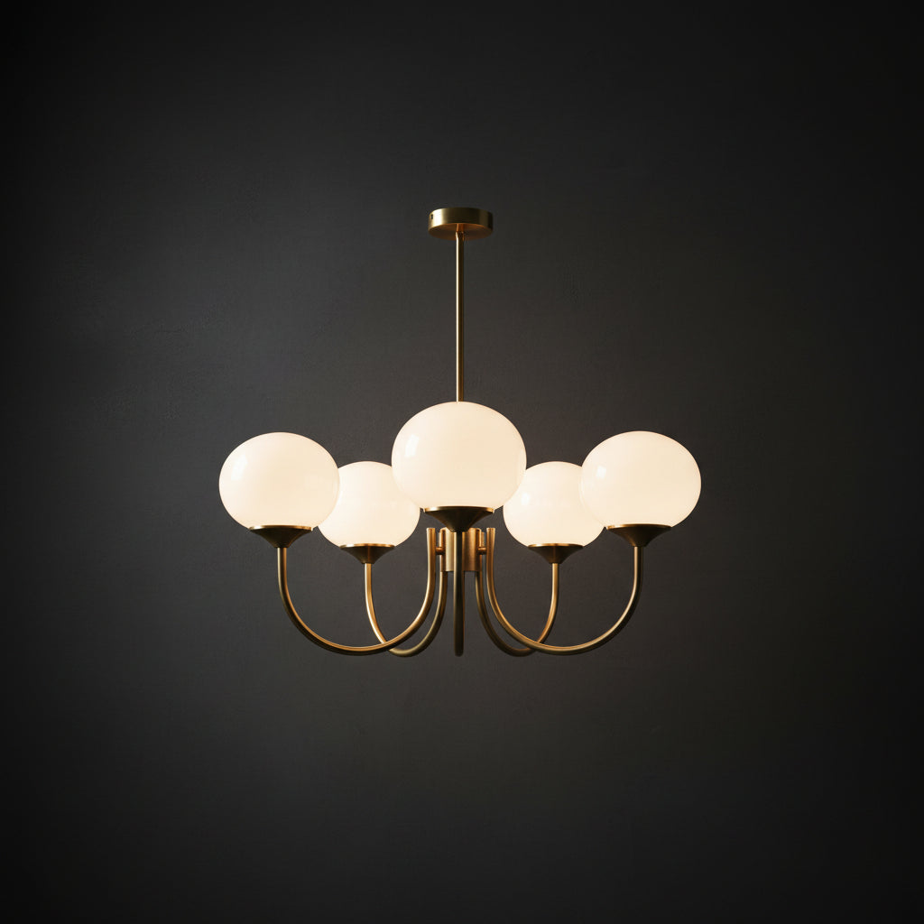 Elegant Ceiling Light | Modern Marshmallow Chandelier with Adjustable Height | Soft Pink Glass Shades for Timeless Glamour 16