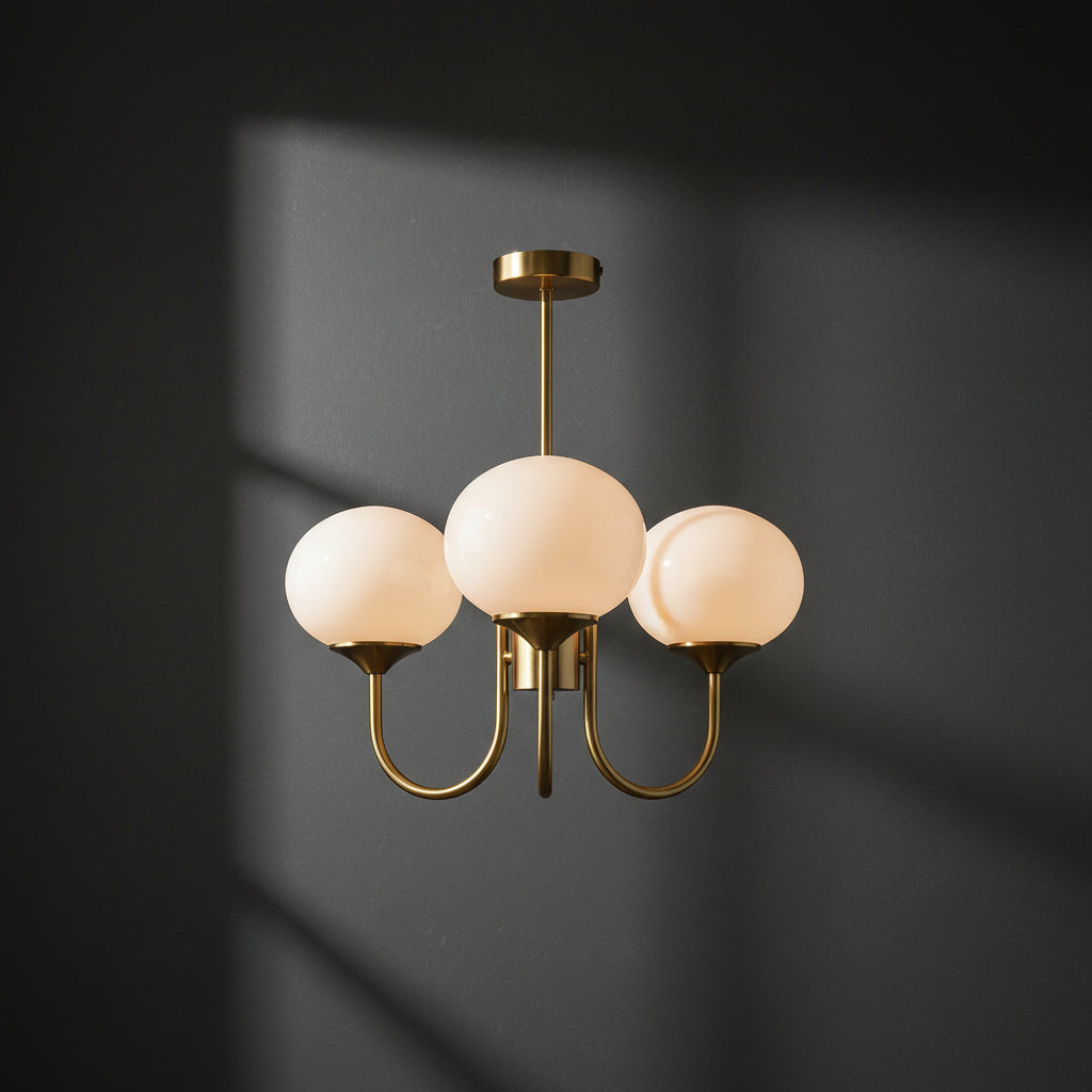 Elegant Ceiling Light | Modern Marshmallow Chandelier with Adjustable Height | Soft Pink Glass Shades for Timeless Glamour 17