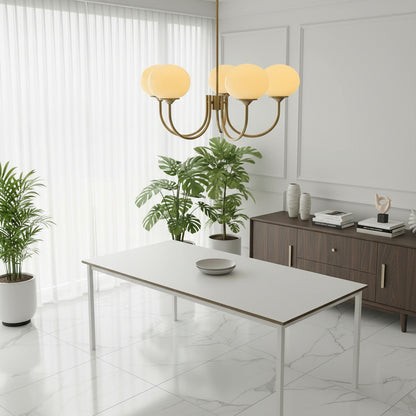 Elegant Ceiling Light | Modern Marshmallow Chandelier with Adjustable Height | Soft Pink Glass Shades for Timeless Glamour 5