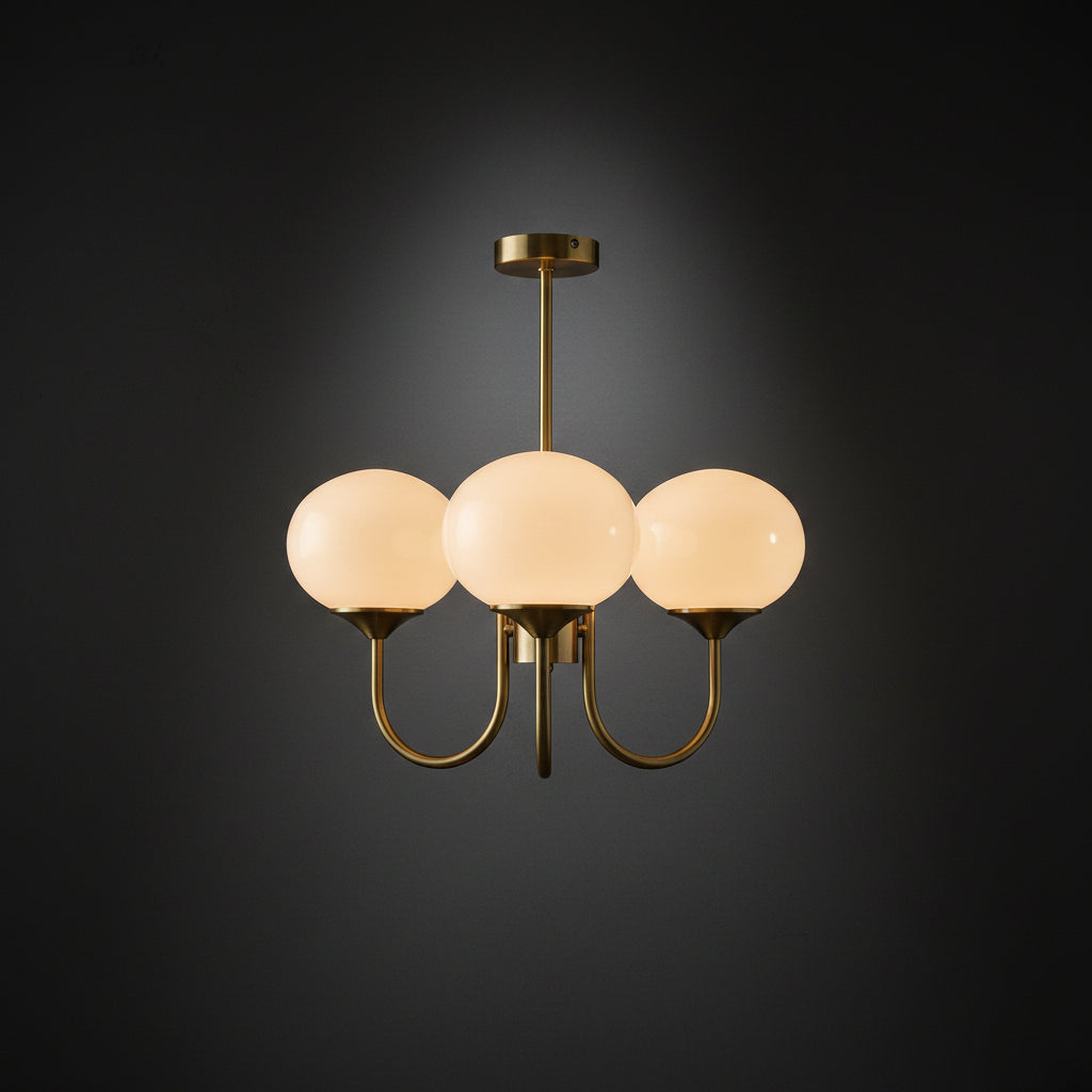 Elegant Ceiling Light | Modern Marshmallow Chandelier with Adjustable Height | Soft Pink Glass Shades for Timeless Glamour 9