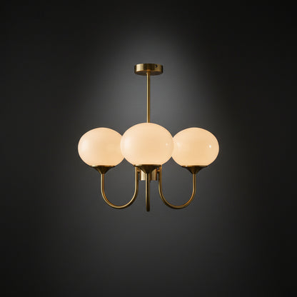 Elegant Ceiling Light | Modern Marshmallow Chandelier with Adjustable Height | Soft Pink Glass Shades for Timeless Glamour 9