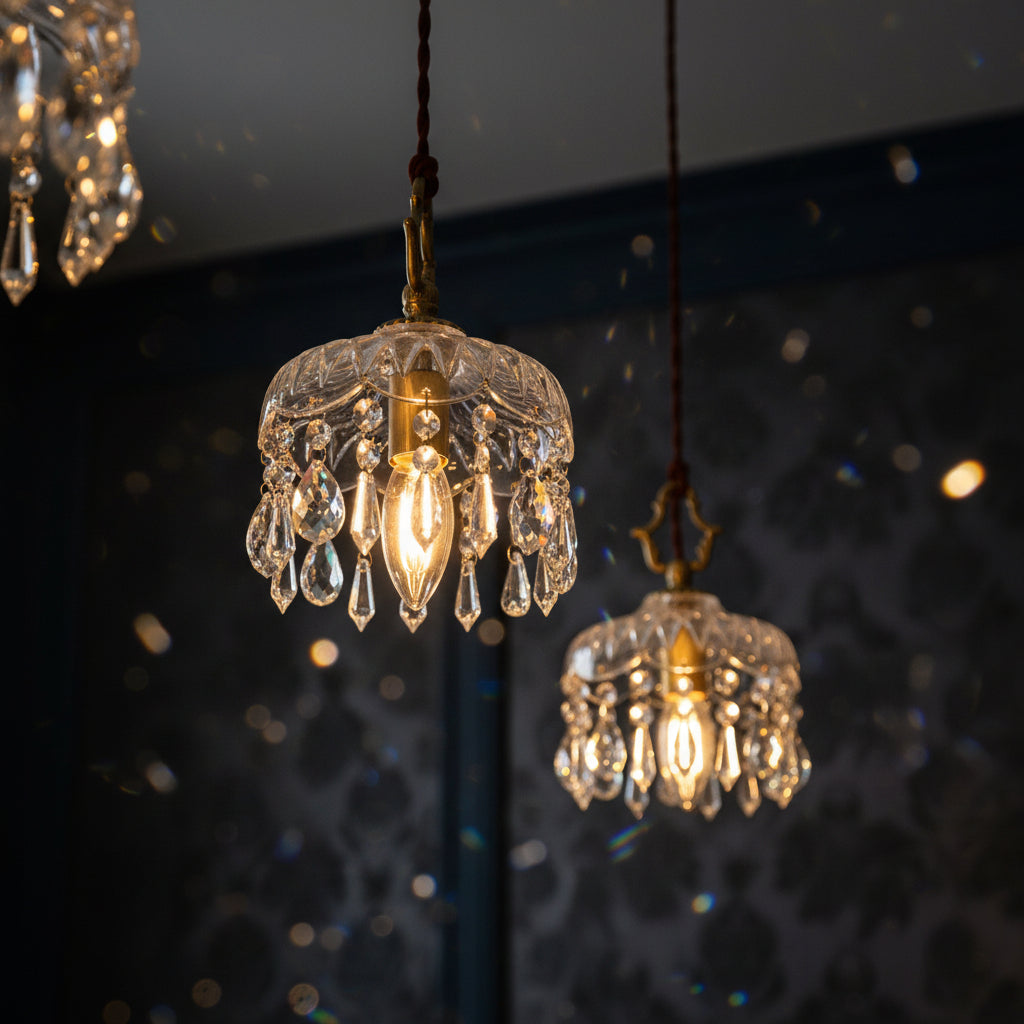 Elegant Crystal Chandelier Light with LED Bulb | French Retro Design for Dining Room Ambiance 2