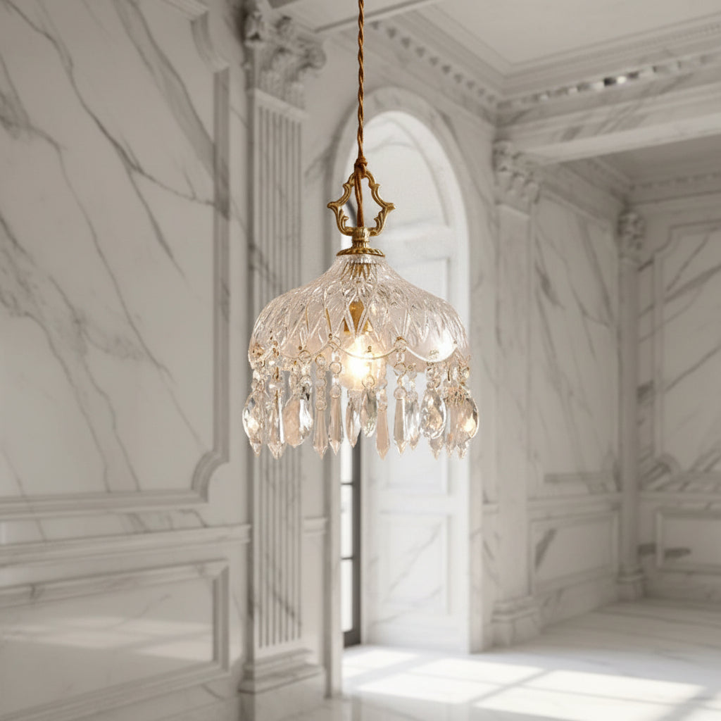 Elegant Crystal Chandelier Light with LED Bulb | French Retro Design for Dining Room Ambiance 3