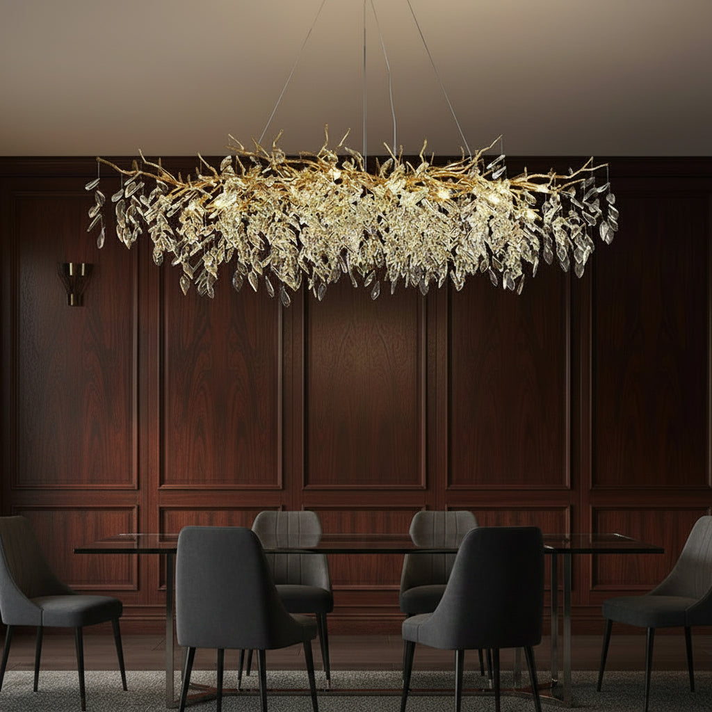 Elegant Crystal Chandelier | Modern Design with Dimmable LED Light | Perfect for Dining Room and Living Space Illumination 1