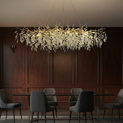 Elegant Crystal Chandelier | Modern Design with Dimmable LED Light | Perfect for Dining Room and Living Space Illumination 1
