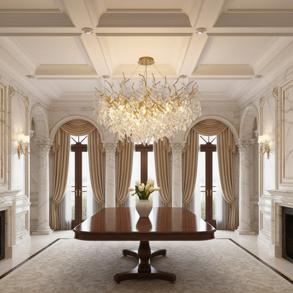 Elegant Crystal Chandelier | Modern Design with Dimmable LED Light | Perfect for Dining Room and Living Space Illumination 5