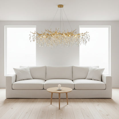Elegant Crystal Chandelier | Modern Design with Dimmable LED Light | Perfect for Dining Room and Living Space Illumination 8