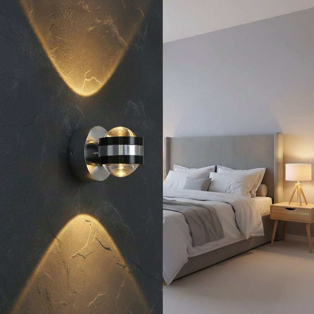 Elegant Crystal Wall Sconce Light with Up & Down Illumination | Modern Bathroom Wall Lights for Cozy Ambiance 2