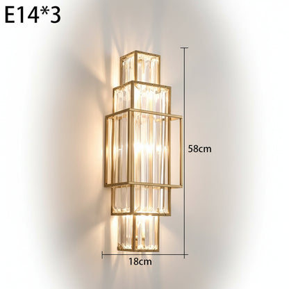 Elegant Crystal Wall Sconce Lighting with Geometric Design | Adjustable Warm Light for Luxurious Interiors 0