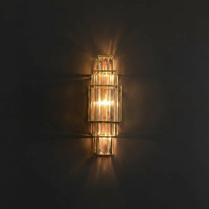 Elegant Crystal Wall Sconce Lighting with Geometric Design | Adjustable Warm Light for Luxurious Interiors 4