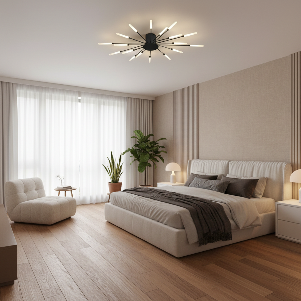 Elegant Flush Mount Ceiling Light with LED Bulbs | Modern Design for Stunning Home Ambiance 11