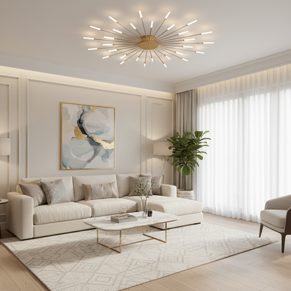 Elegant Flush Mount Ceiling Light with LED Bulbs | Modern Design for Stunning Home Ambiance 12