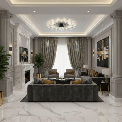 Elegant Flush Mount Ceiling Light with LED Bulbs | Modern Design for Stunning Home Ambiance 15