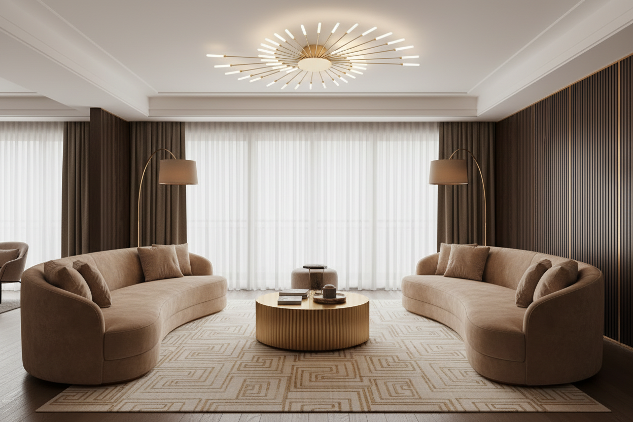 Elegant Flush Mount Ceiling Light with LED Bulbs | Modern Design for Stunning Home Ambiance 2
