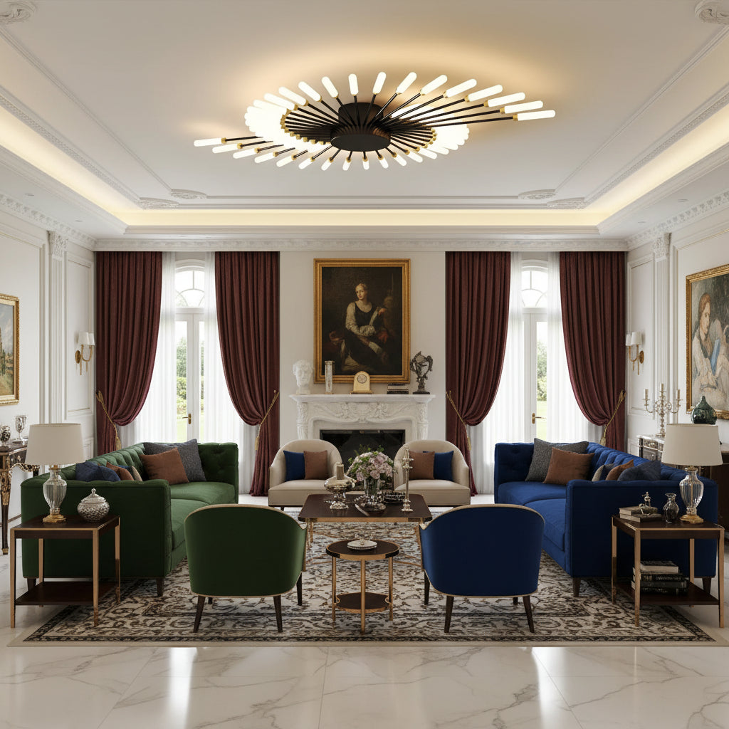 Elegant Flush Mount Ceiling Light with LED Bulbs | Modern Design for Stunning Home Ambiance 5