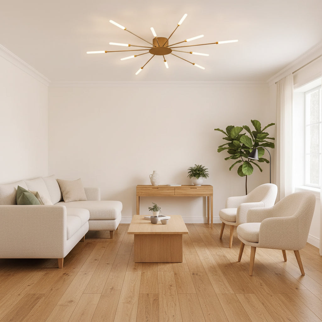 Elegant Flush Mount Ceiling Light with LED Bulbs | Modern Design for Stunning Home Ambiance 6