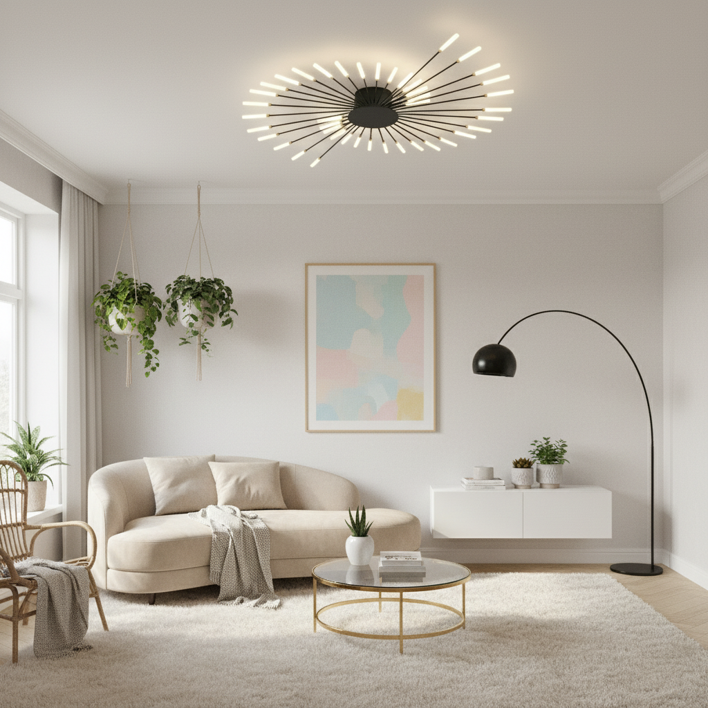 Elegant Flush Mount Ceiling Light with LED Bulbs | Modern Design for Stunning Home Ambiance 7