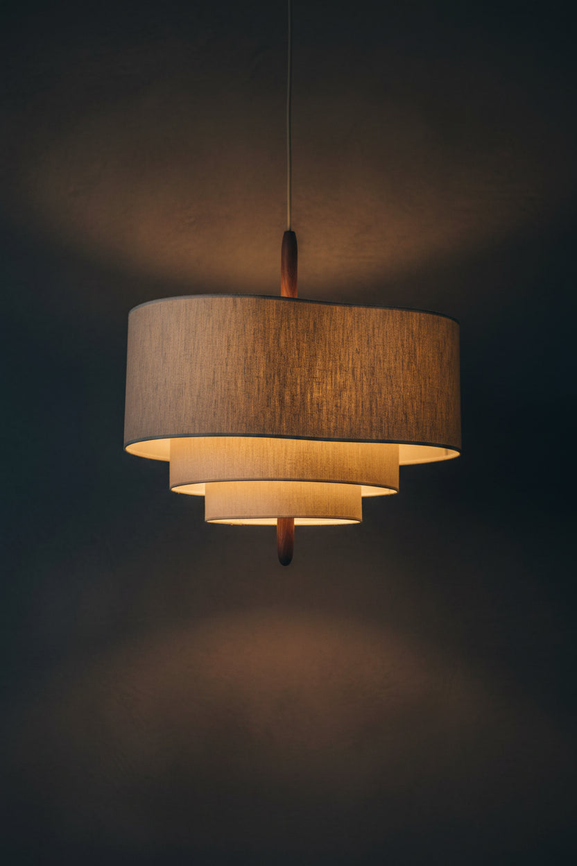 Elegant Japanese Fabric Pendant Light | Retro Hanging Lights with Warm White Illumination | Ideal for Home & Hospitality Decor 3