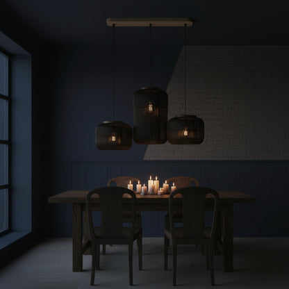 Elegant Rattan Pendant Light with Hand-Knitted Wicker Design | Cozy Ambiance for Living Spaces 2