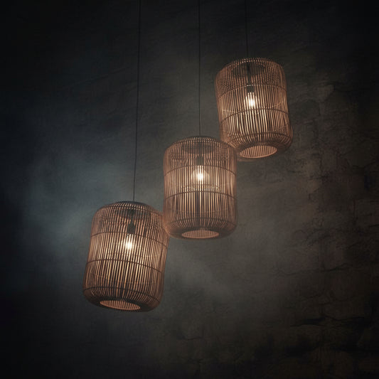 Elegant Rattan Pendant Light with Hand-Knitted Wicker Design | Cozy Ambiance for Living Spaces 3