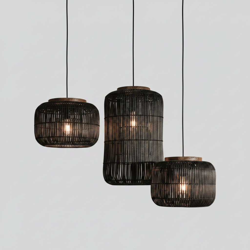 Elegant Rattan Pendant Light with Hand-Knitted Wicker Design | Cozy Ambiance for Living Spaces 5