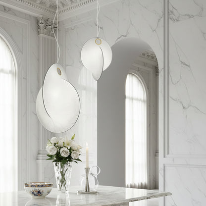 Elegant Silk Pendant Lighting with LED Glow | Modern Chandelier for Cozy Ambiance 3
