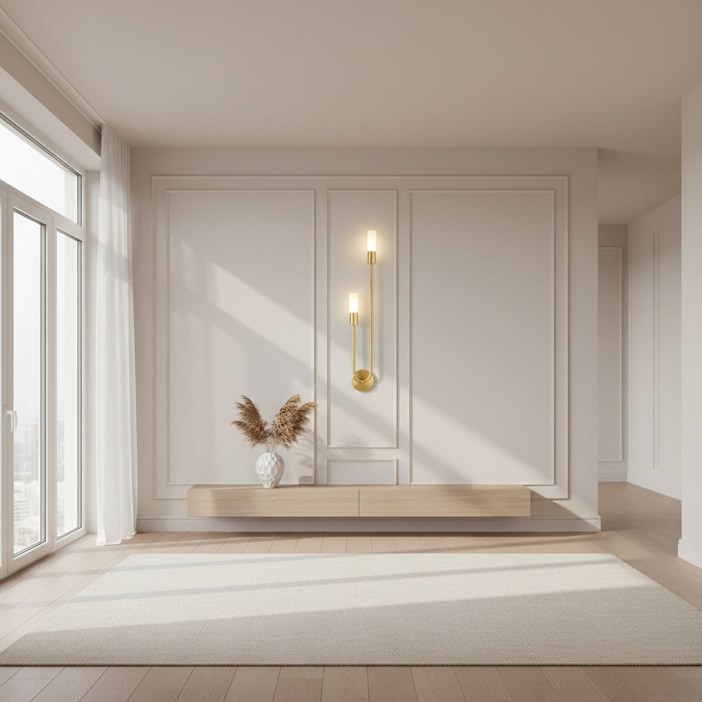 Elegant Wall Sconces | Modern Gold & Black Sconce Light with Integrated LED | Stylish Indoor Wall Lighting for Ambiance 5