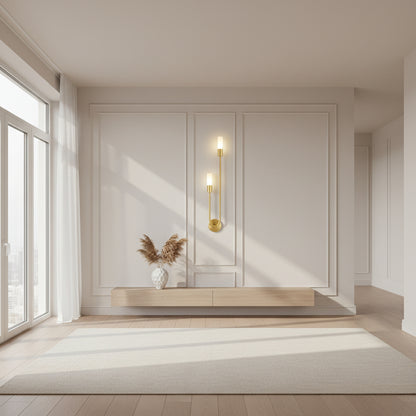 Elegant Wall Sconces | Modern Gold & Black Sconce Light with Integrated LED | Stylish Indoor Wall Lighting for Ambiance 5