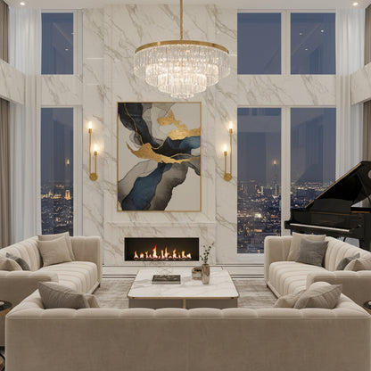 Elegant Wall Sconces | Modern Gold & Black Sconce Light with Integrated LED | Stylish Indoor Wall Lighting for Ambiance 6