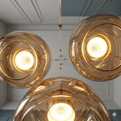 Elegant Glass Pendant Light | Modern Kitchen Pendant Lighting with Dimmable Feature | Stylish Design for Kitchen Island Ambiance