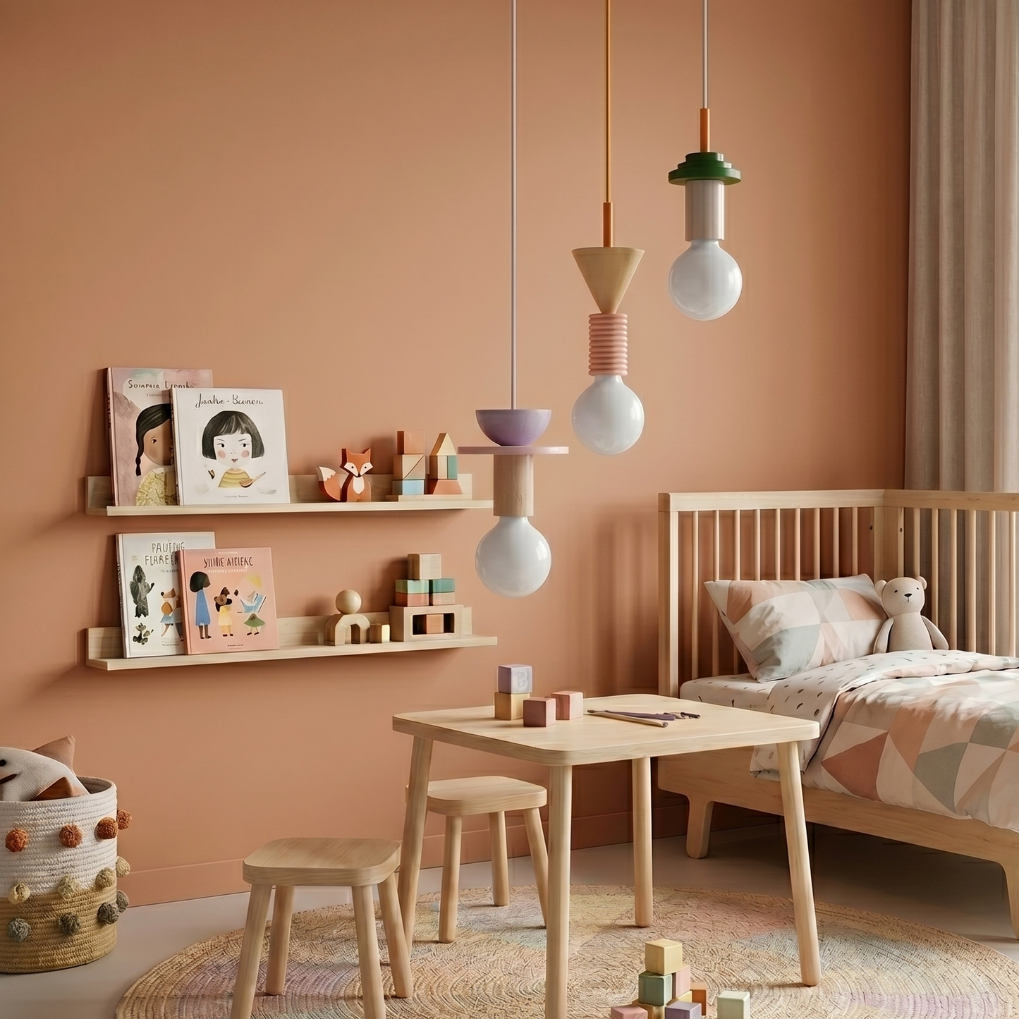 Geometric Pendant Light for Kids' Room with Colorful Design | Modern Illumination for Playful Spaces 12