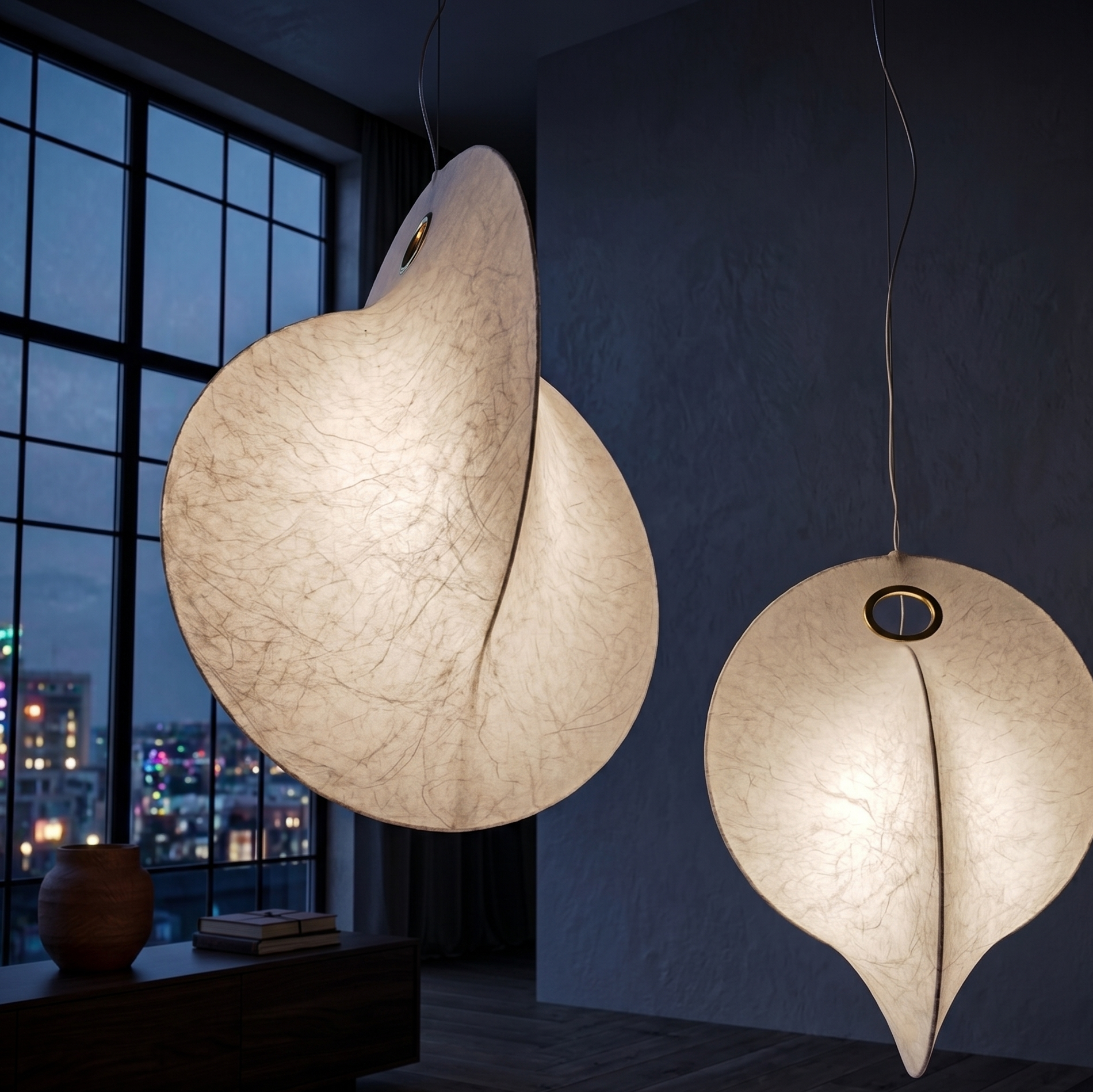 Elegant Silk Pendant Lighting with LED Glow | Modern Chandelier for Cozy Ambiance 2