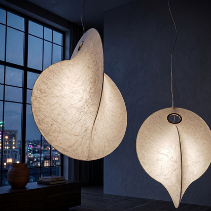 Elegant Silk Pendant Lighting with LED Glow | Modern Chandelier for Cozy Ambiance 2