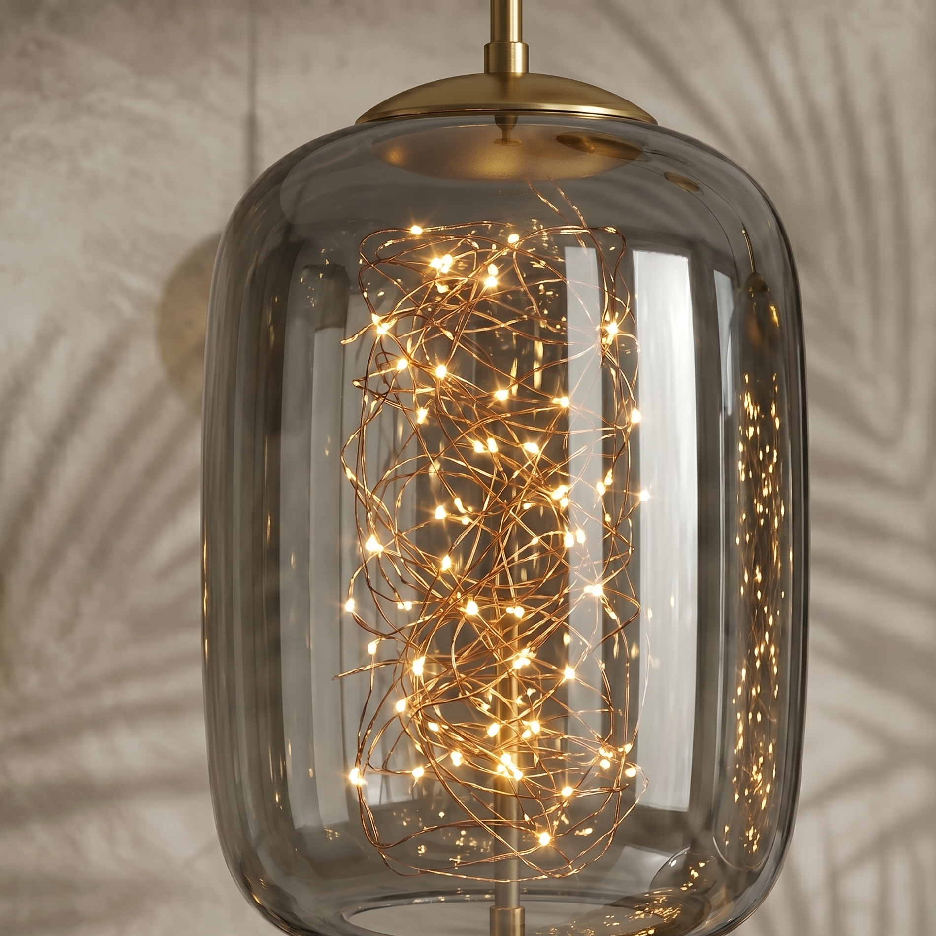 Elegant Glass Pendant Light | Nordic Style Chandelier with LED Star Lighting | Perfect for Kitchen and Home Decor 4