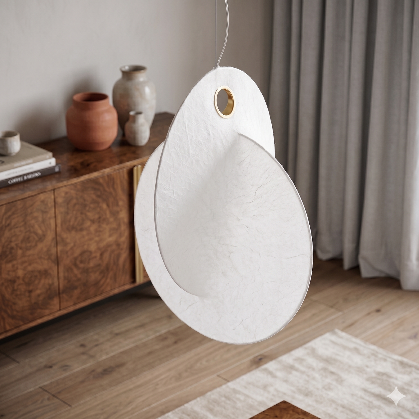 Elegant Silk Pendant Lighting with LED Glow | Modern Chandelier for Cozy Ambiance