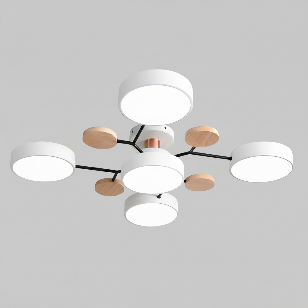 Modern ceiling light fixture gray background